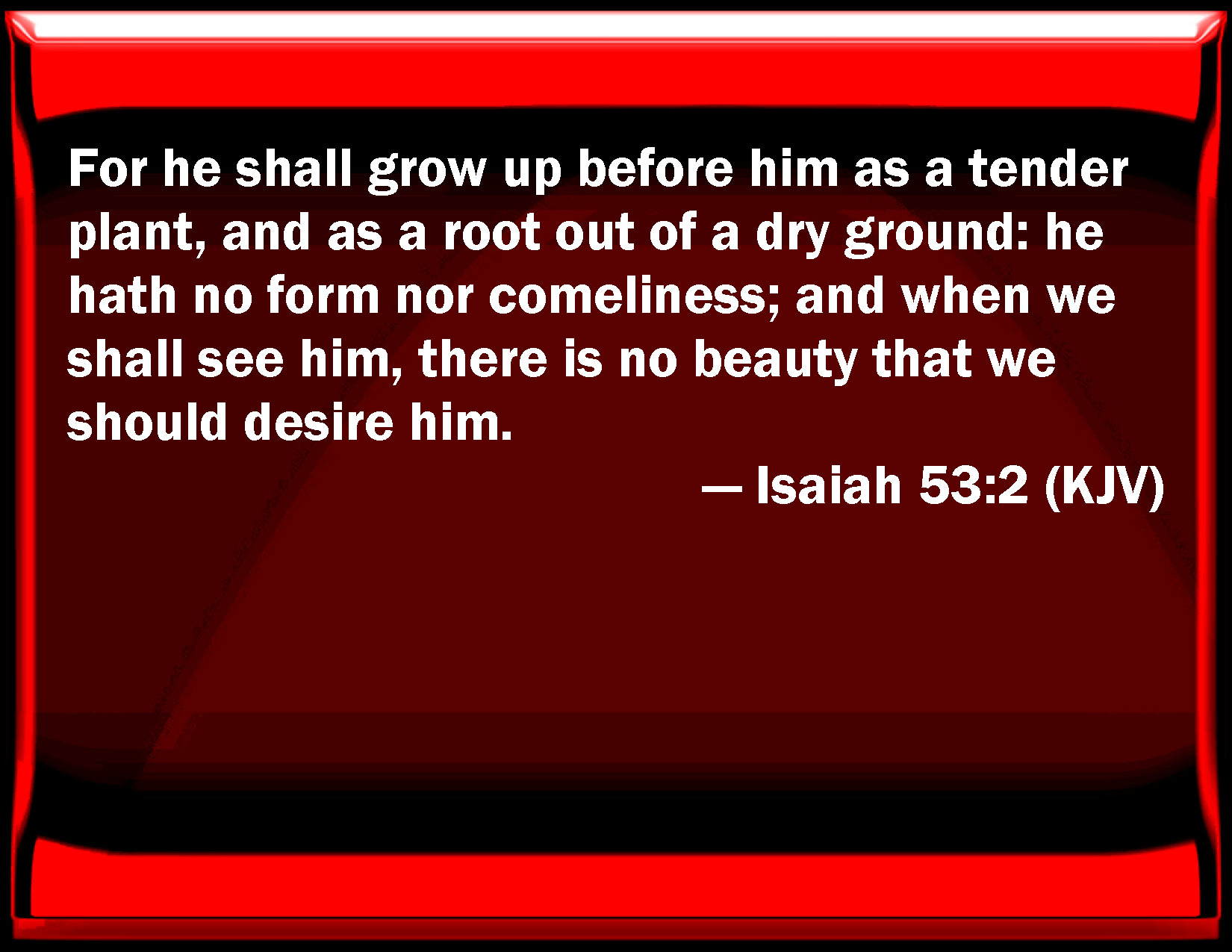 Isaiah 53 2 For He Shall Grow Up Before Him As A Tender Plant And As A 