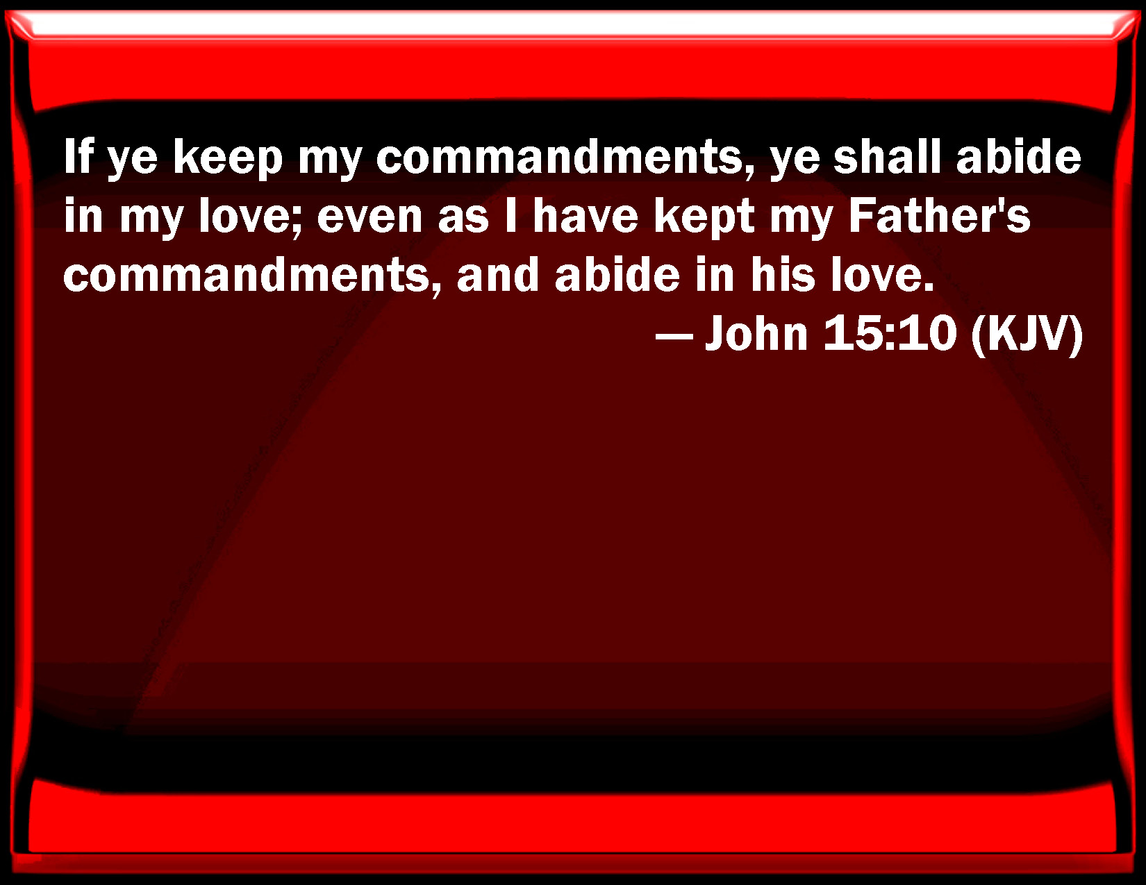 if you love me keep my commandments kv