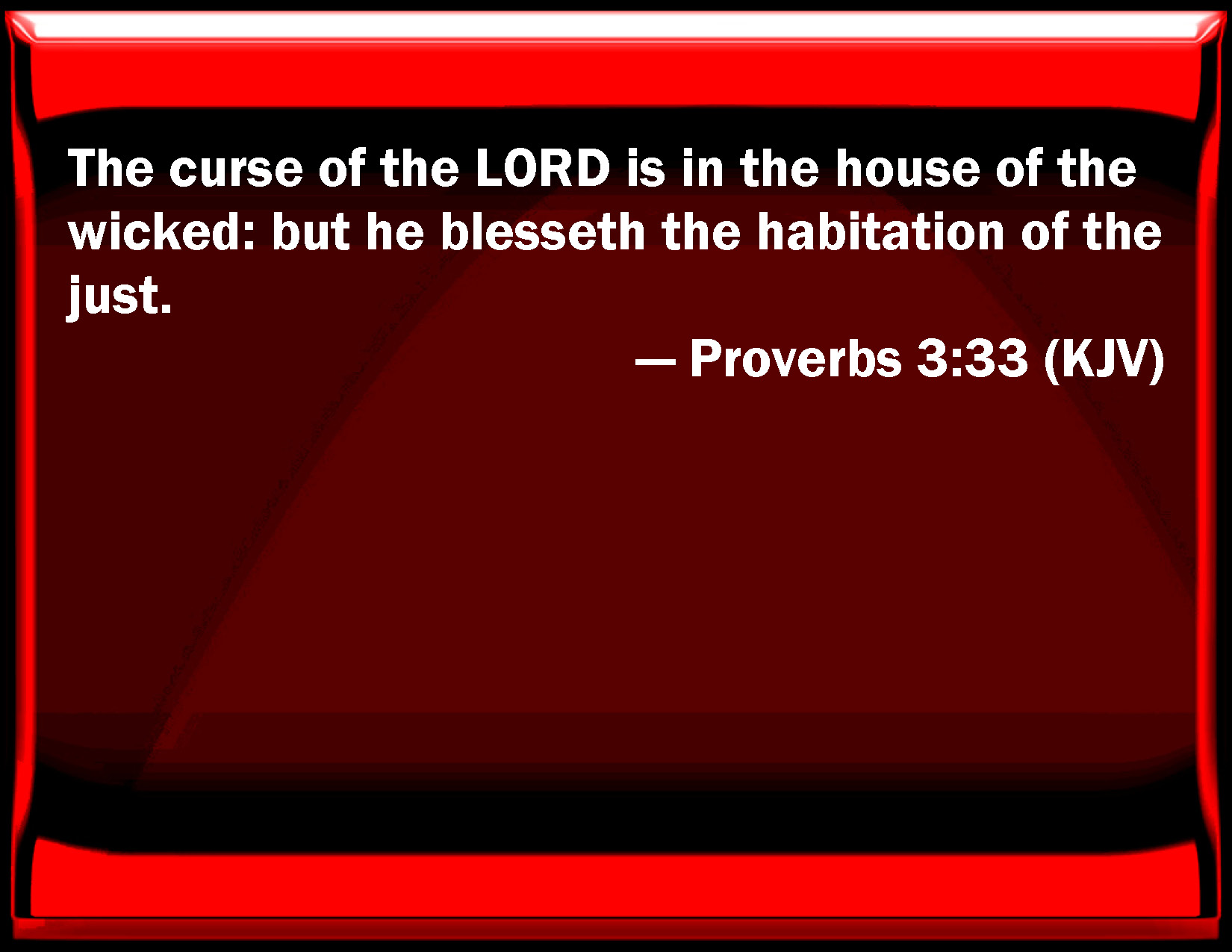 Proverbs 3 33 The Curse Of The LORD Is In The House Of The Wicked But 