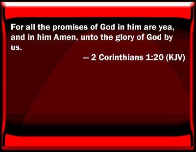 2 corinthians 1- 20 message bible