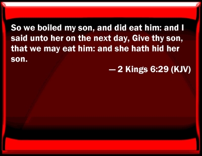 bible 2 kings 6 28 29