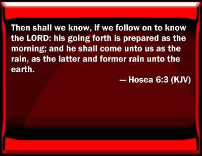 Hosea 6 3