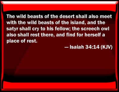 isaiah 34 14 catholic bible