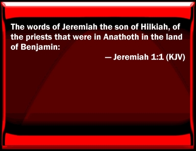 Bible Verse Powerpoint Slides For Jeremiah 1:1