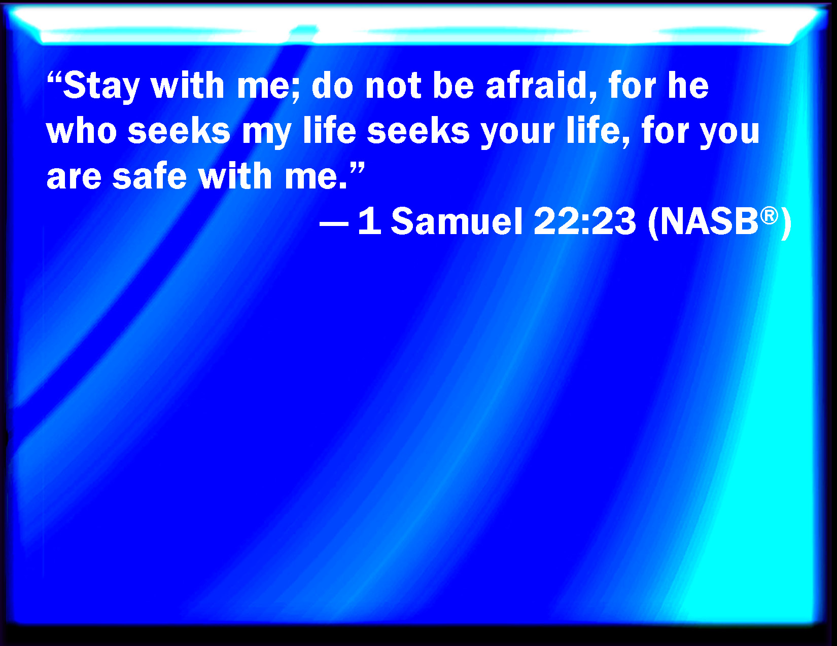 1 Samuel 2223 Abide you with me, fear not for he that