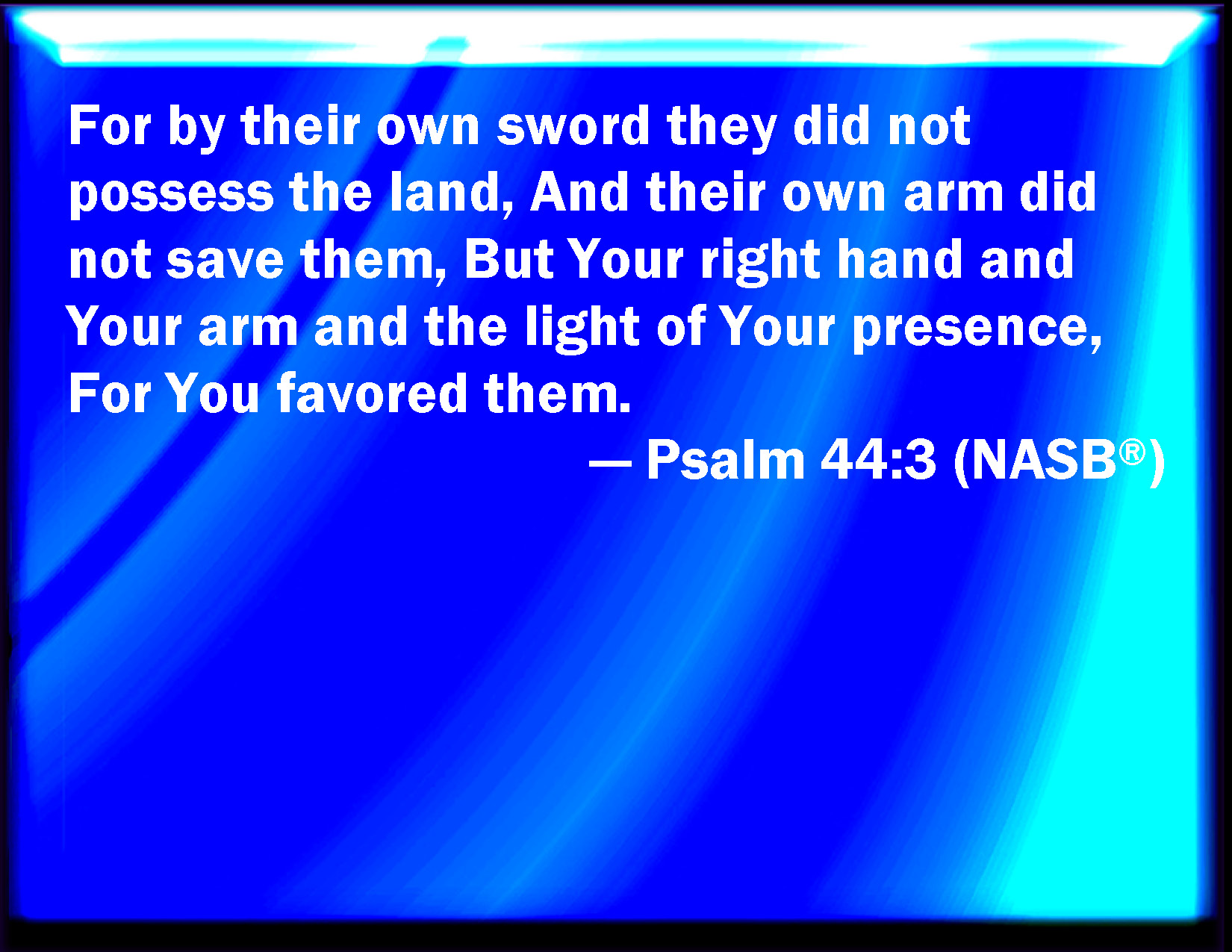 Psalm 44 3 For They Got Not The Land In Possession By Their Own Sword 