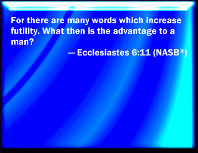 ecclesiastes 6 11 esv