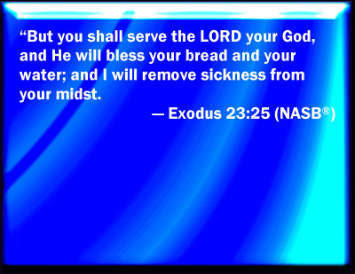 Bible Verse Powerpoint Slides for Exodus 23:25