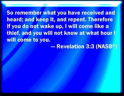 Bible Verse Powerpoint Slides For Revelation 3:3