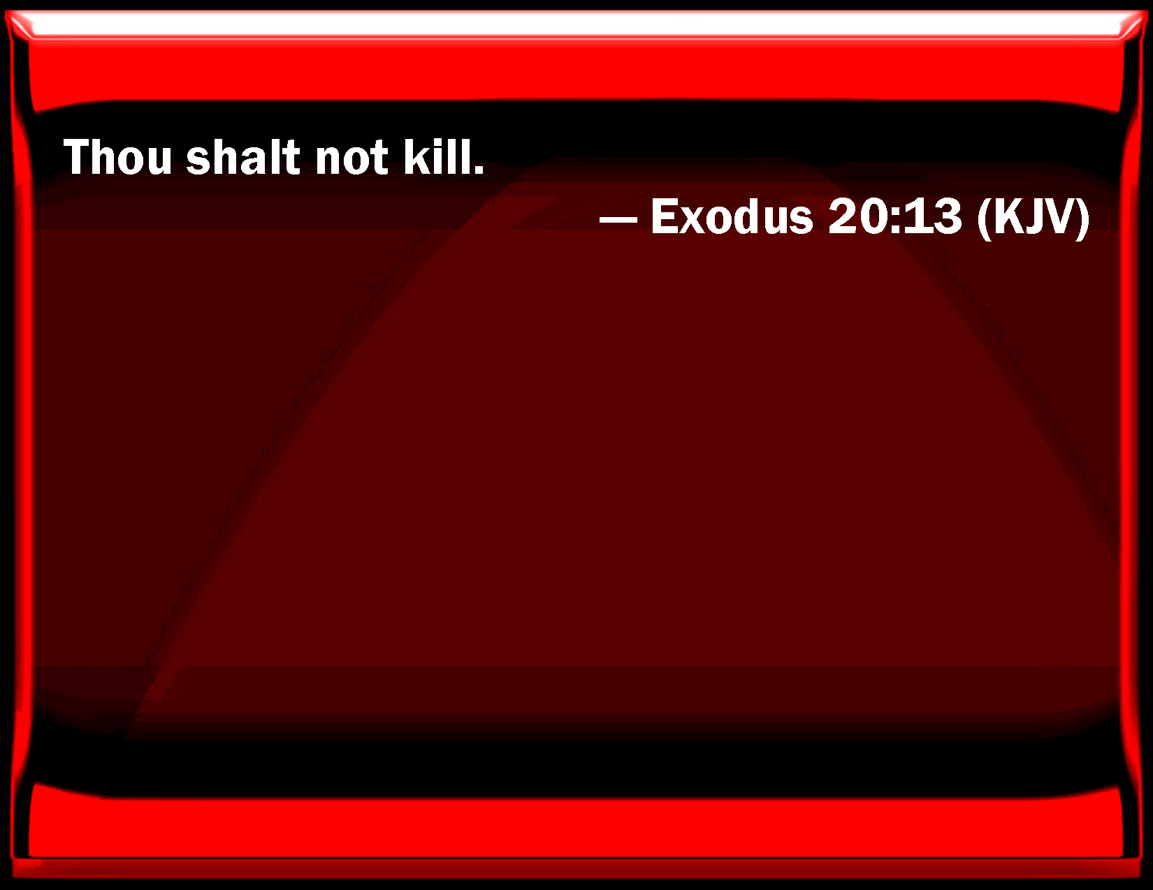Exodus 20:13 You shall not kill.