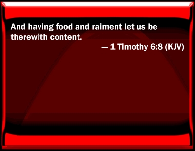 Bible Verse Powerpoint Slides for 1 Timothy 6:8