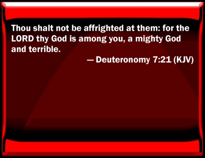 Bible Verse Powerpoint Slides for Deuteronomy 7:21