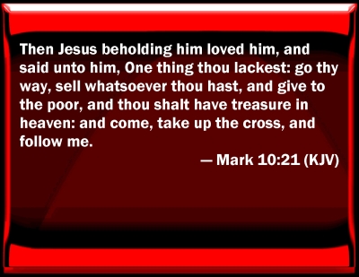 Bible Verse Powerpoint Slides for Mark 10:21