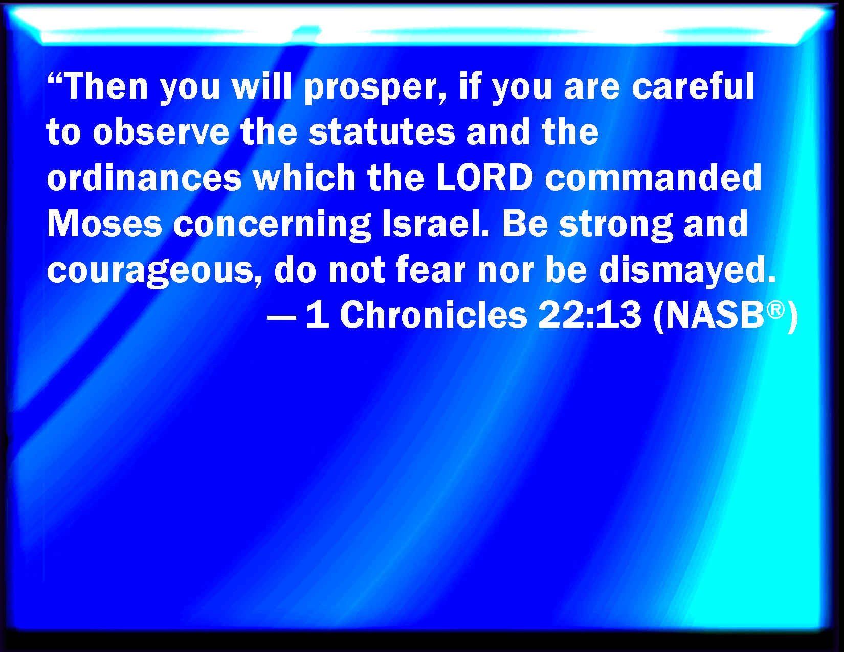 1 Chronicles 2213 Then Shall You Prosper If You Take Heed