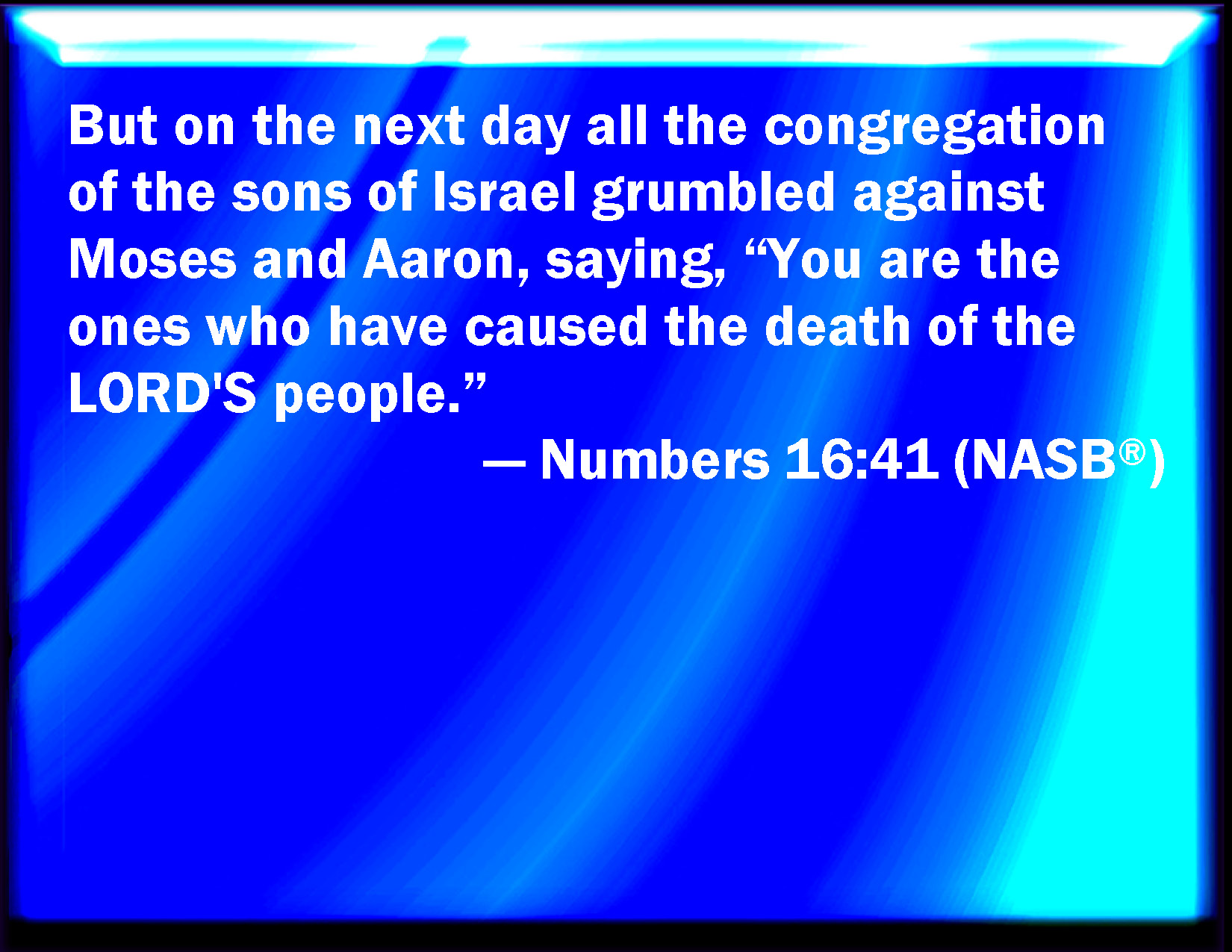 Numbers 16:41 But on the morrow all the congregation of the ...