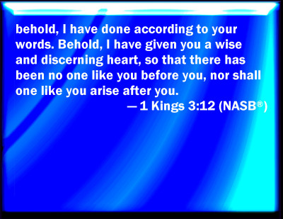 Bible Verse Powerpoint Slides for 1 Kings 3:12