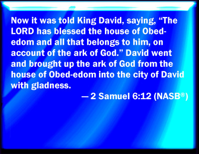 Bible Verse Powerpoint Slides for 2 Samuel 6:12