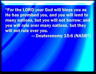 Bible Verse Powerpoint Slides for Deuteronomy 15:6