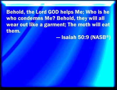 Bible Verse Powerpoint Slides for Isaiah 50:9