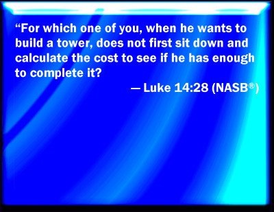 Bible Verse Powerpoint Slides for Luke 14:28