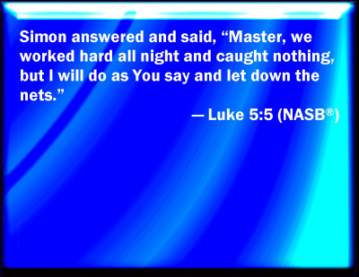 Bible Verse Powerpoint Slides for Luke 5:5