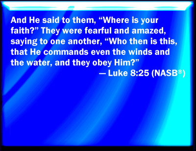 Bible Verse Powerpoint Slides for Luke 8:25