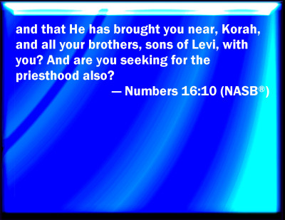 Bible Verse Powerpoint Slides for Numbers 16:10