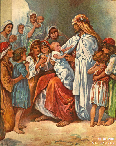 Mark 10 Bible Pictures: Jesus with children